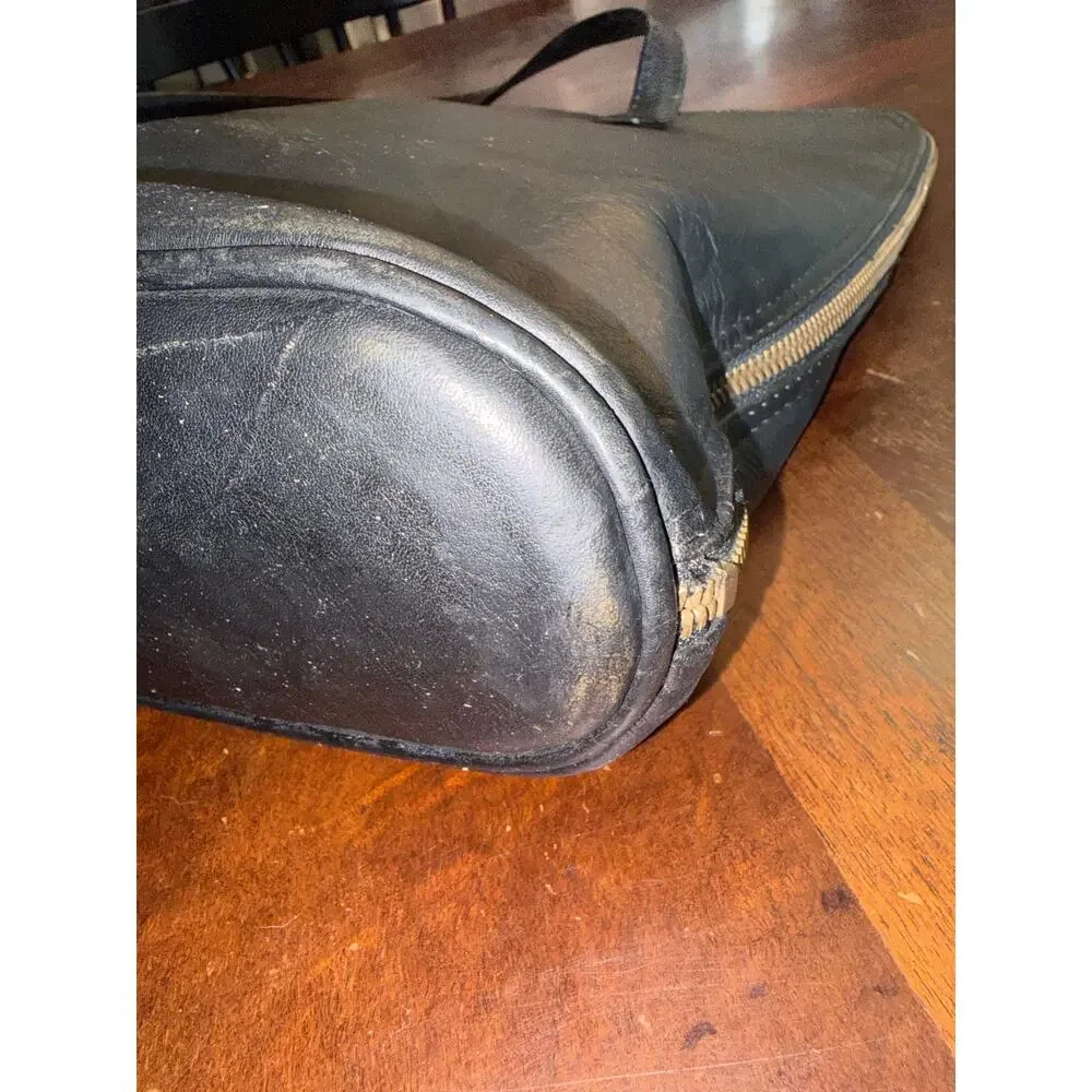Vintage Frye Black Leather Tote Bag Laptop Work Purse